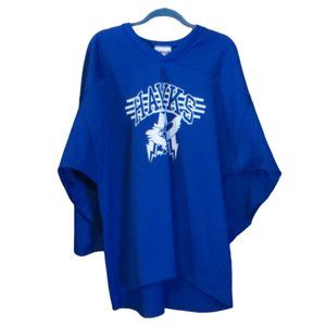 Dakka Two Hockey Jerseys Hawks One Game Or Practice Worn Blue White XL XXL